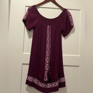 Francesca's Collections Purple Relaxed Embellished Dress